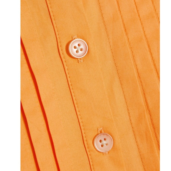 10 Crosby Gathered Derek Lam Pintucked Cotton Poplin Blouse Size 4 - Picture 5 of 11